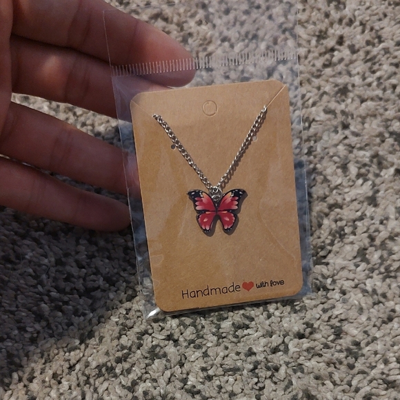 Silver Butterfly Pendant Necklace - Picture 1 of 2
